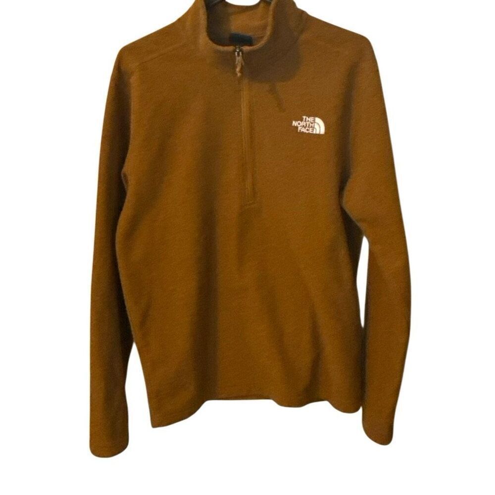 The North Face Men’s Quarter Zip Fleece Pullover – Brown/Burnt Orange – Size M